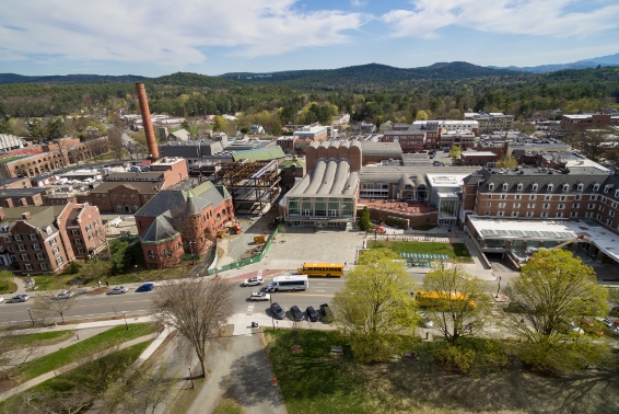 Dartmouth drone view of campus