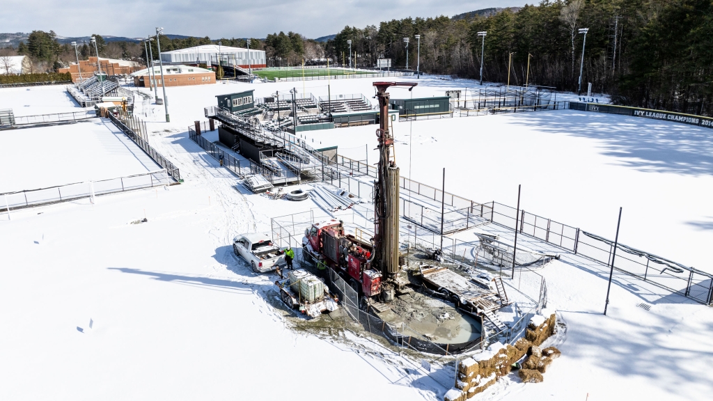Aerial view of test drilling